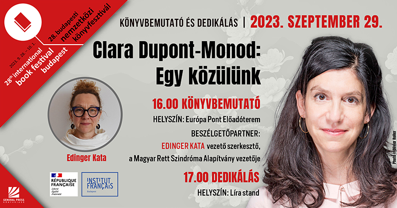 Clara Dupont-Monod könyvbemutató és dedikálás